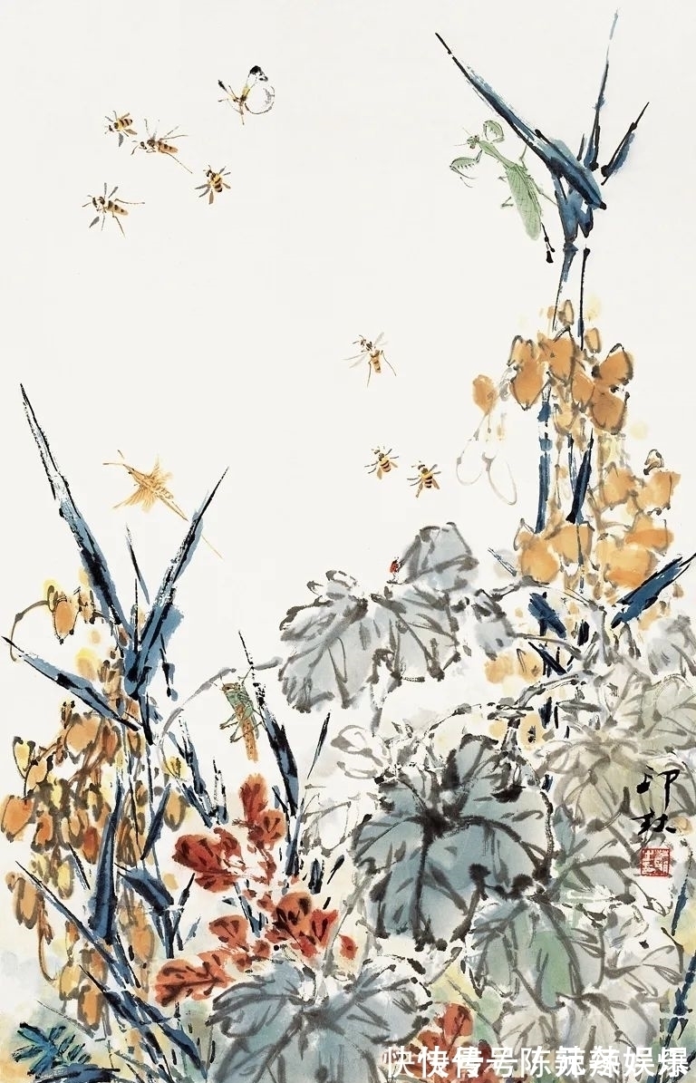 津门网#「津门网」萧朗笔下的花鸟画清新淡雅仿佛与世无争,一派田园之美