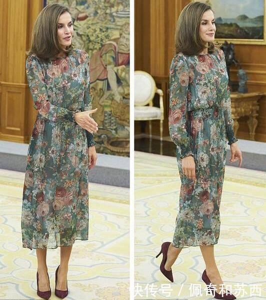 凯特王妃和西班牙王后同穿“菠菜裙”,一个保守一个奔放,太美了