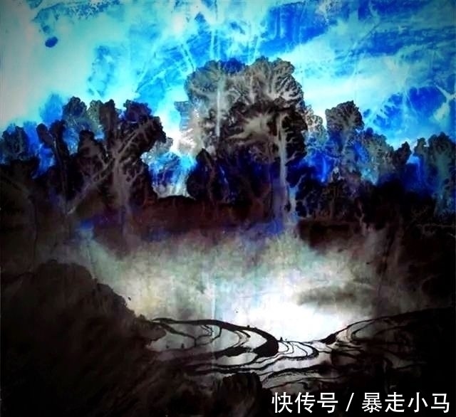 画法@赵寒翔不顾批评,搞国画创新,用涂鸦颠覆传统山石技法?