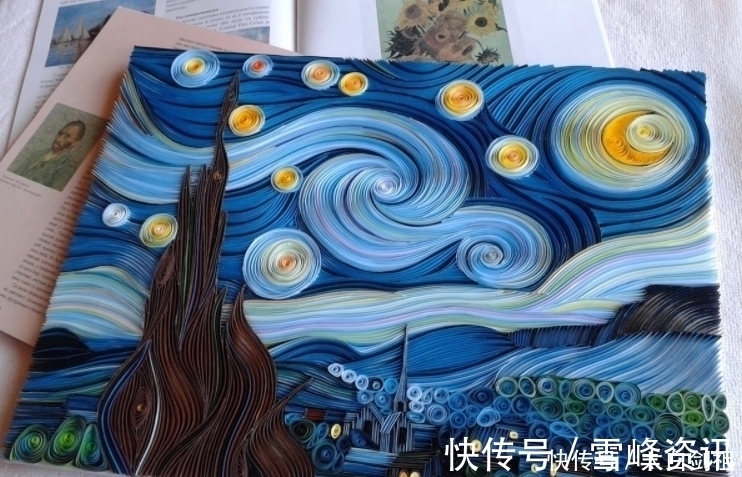 vesna rikic$卷纸也能变成艺术,艺术家用卷纸重现梵高《星月夜》,富有魅力