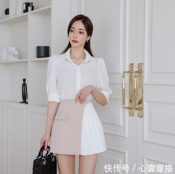 时尚|女神孙允珠时尚搭配:约克王室简约立体裁剪百褶裙