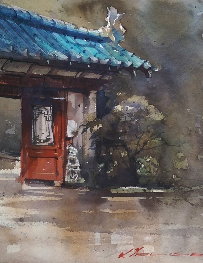 弗拉迪斯拉夫!印象水彩/美国当代艺术家弗拉迪斯拉夫水彩作品