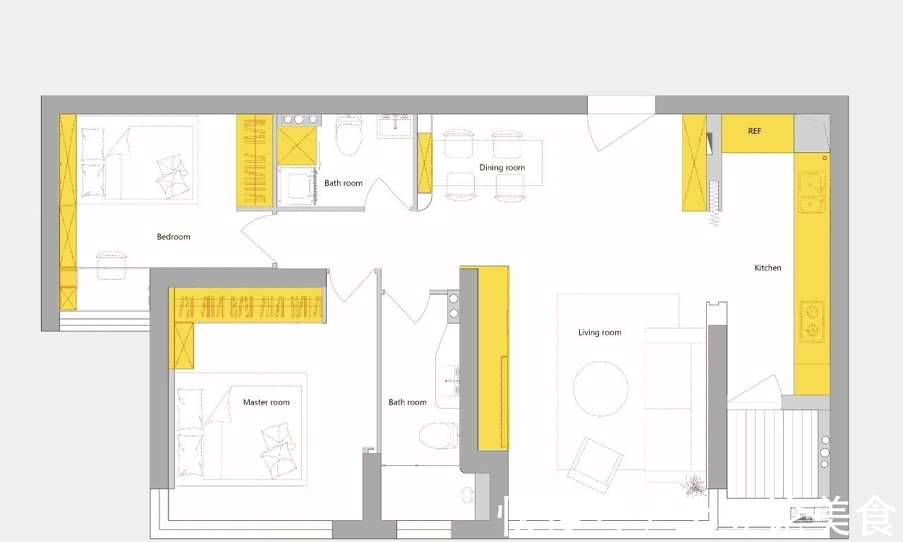 浅灰色|75㎡ 两居室,超多储物空间好看又实用,又充满高级感的生活空间~