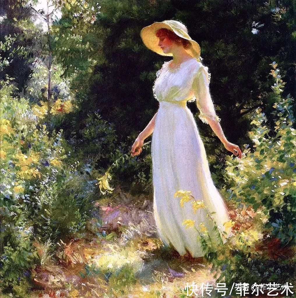 curran#美国画家画笔下的女人，犹如春天的茉莉花，清香、娇艳而不失典雅