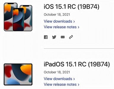 rc|iOS 15.1RC版来了，正式版就在下周