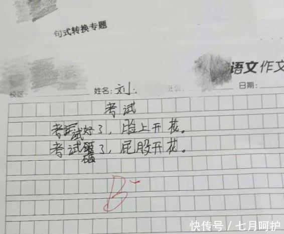 小学生作文《怀孕》走红，老师阅卷时笑得流眼泪：知道负责就好