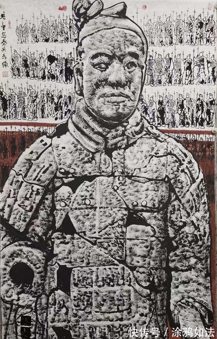 兵马俑|秦始皇兵马俑马培童焦墨组画，震动画坛，有目共赏!