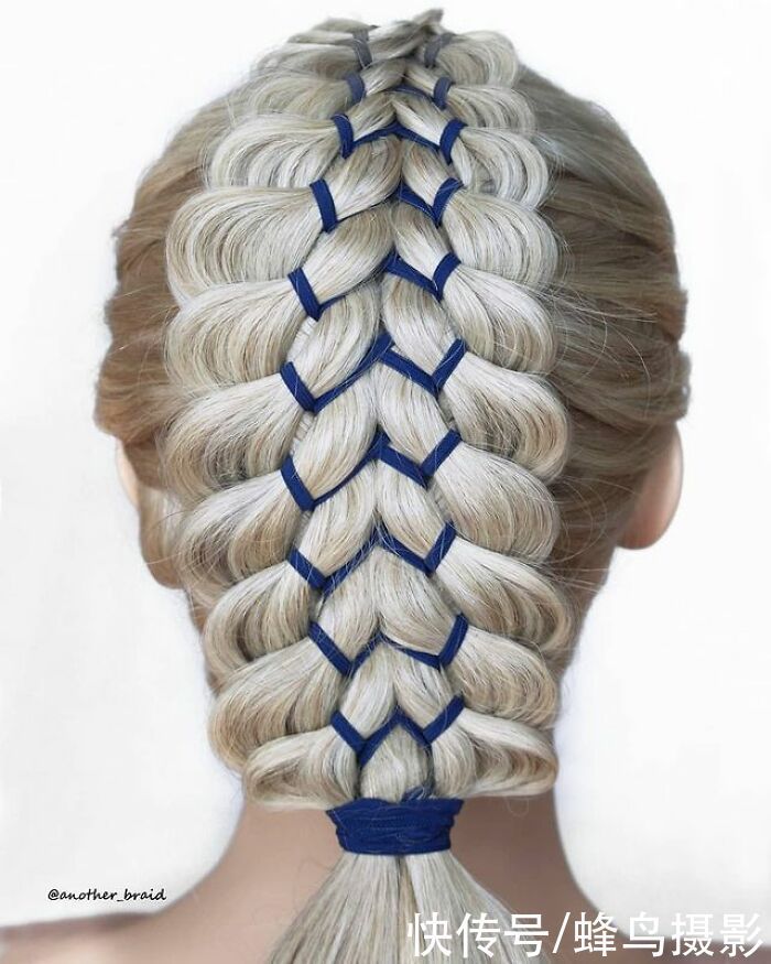 网红达人|65张编发照片,这哪是编头发分明是画画,图3这发型一次要半天