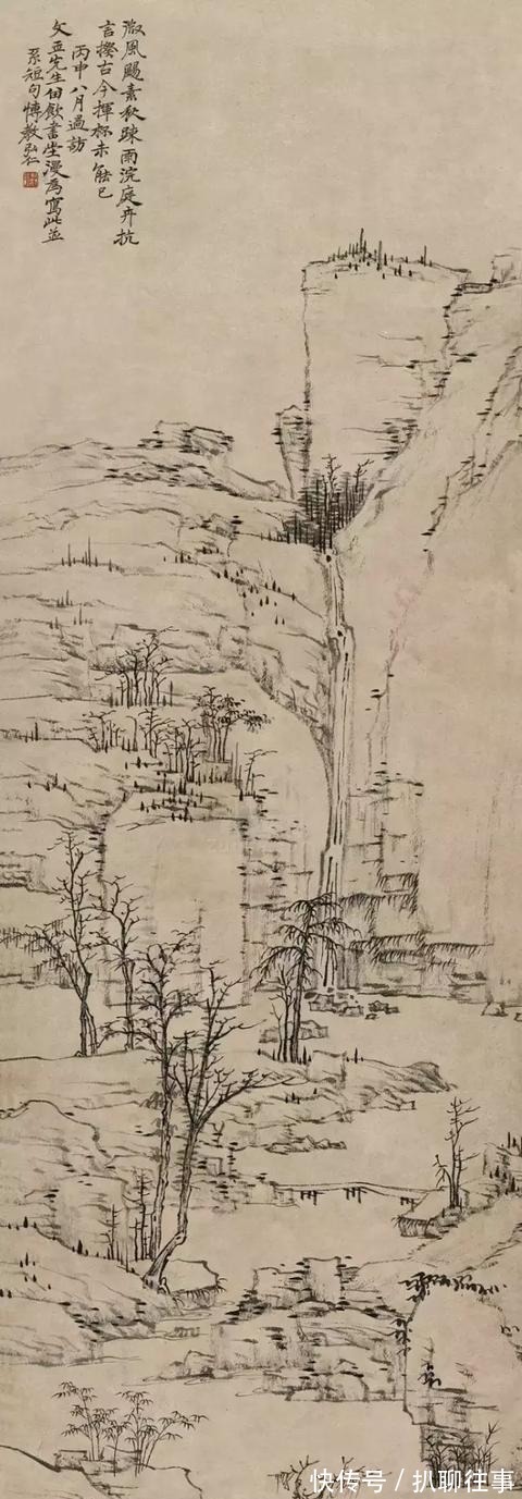 水墨纸本|清初四大画僧笔下的意境山水，不只是养眼