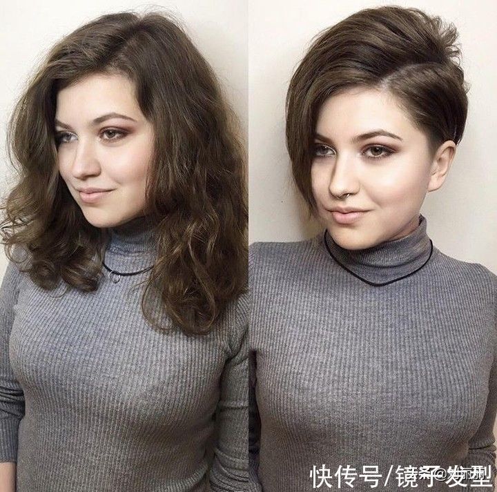 短发 这才叫换发型，时尚瘦脸颜值翻倍，白发大姐美到不敢相信