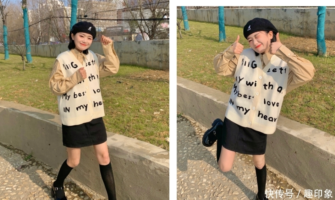 薄卫衣+半裙、衬衫+马甲,这才是今春最潮穿搭