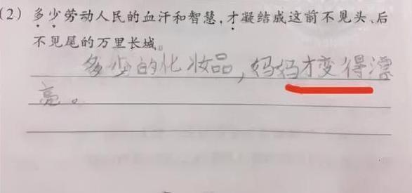 张女士|小学生写妈妈,老师改作业时笑的脸疼,妈妈被黑得体无完肤