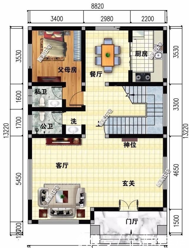 造价|小面宽设计的农村别墅,红面砖装饰不显俗气,造价30万每栋!