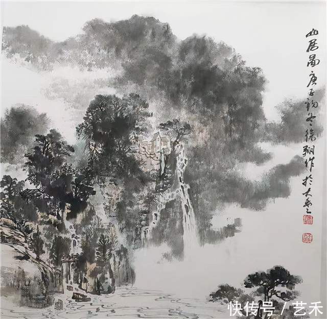 山水画#潋华清辉 墨色成画——著名山水画家徐祥作品赏析