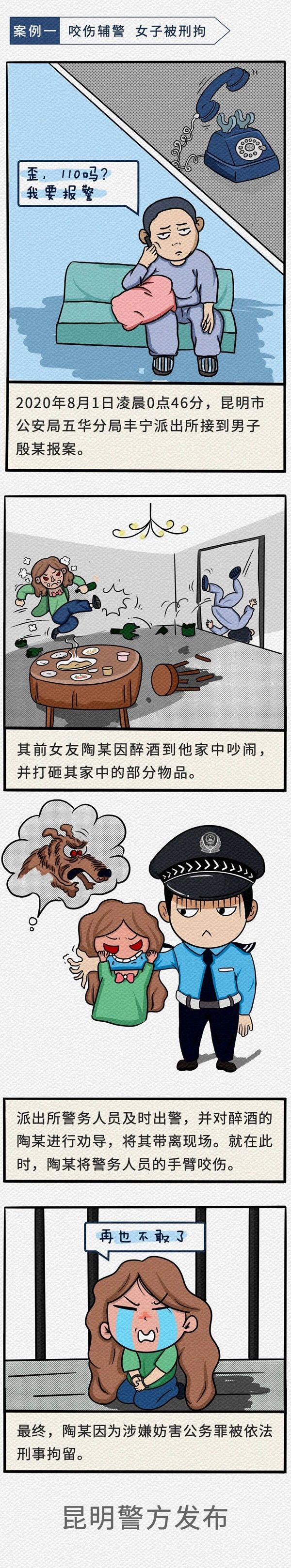 漫画|昆明警方原创漫画：酒后袭警的代价——身陷囹圄