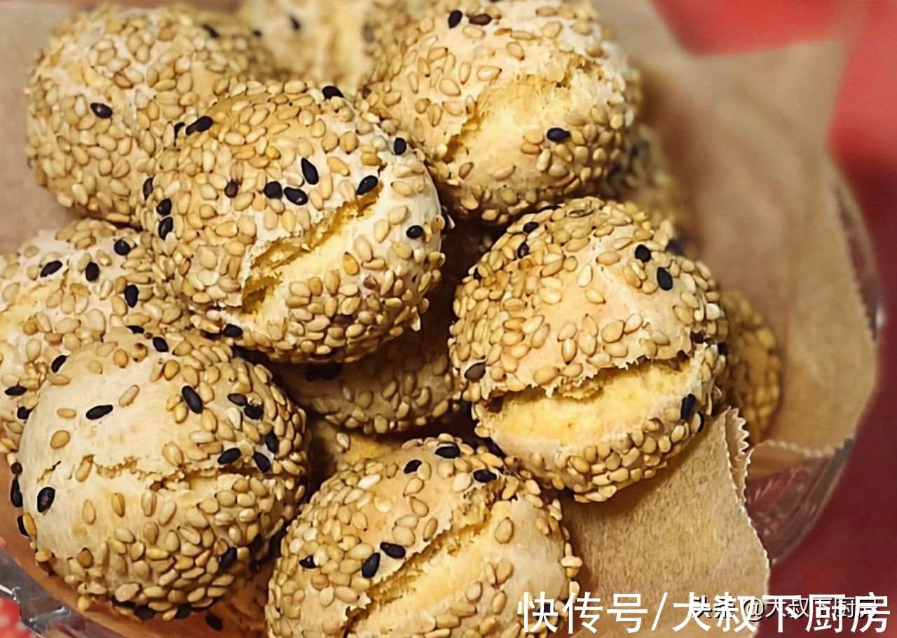 不用油炸！大叔教你香烤开口笑，酥脆可口，简单易学，超级好吃