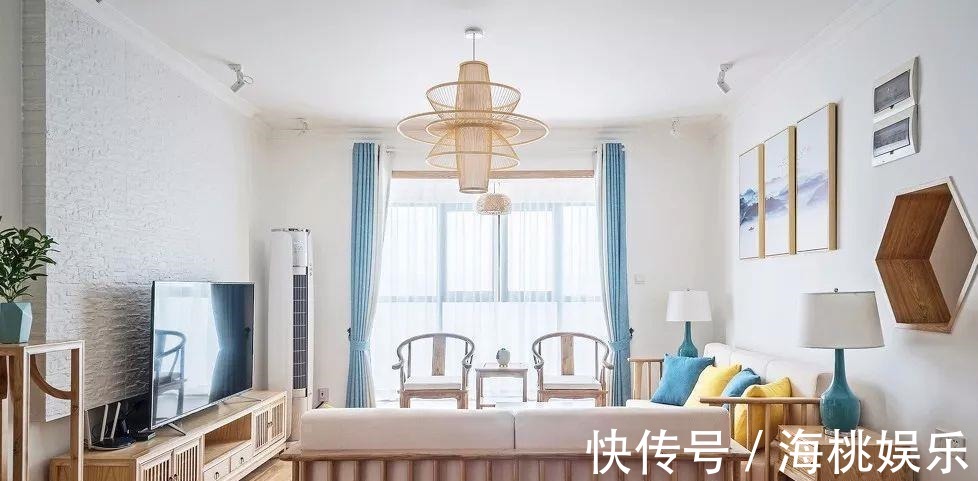 书房|135平四居室,原木中式风格,文化石电视墙,又增添了些野性美