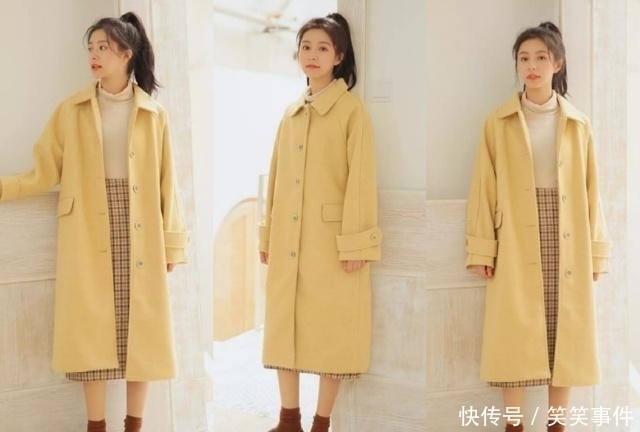 显白|今年流行的黄色大衣,不挑肤色,搭配对了又美又显白!