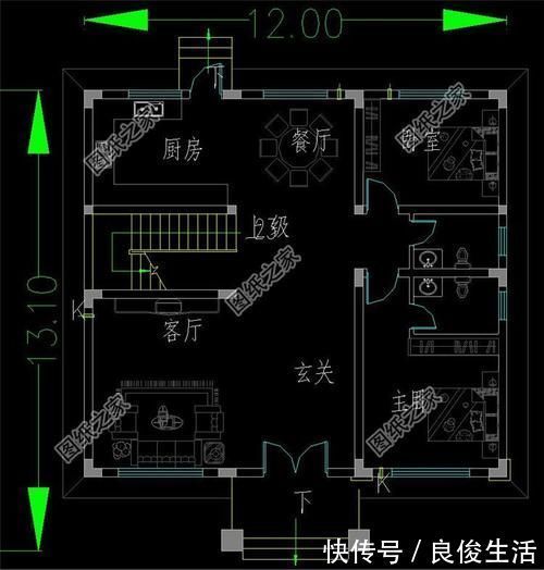 客厅|一楼商铺二三楼居住的三层住宅图,这是不是你要找的建房设计?
