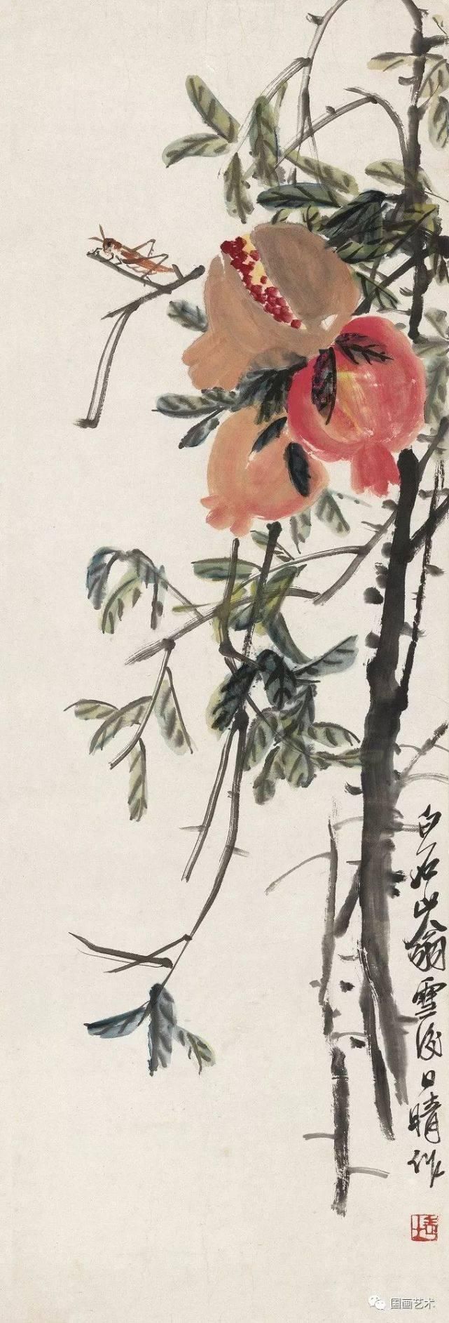 齐白石!笑口常开,多子多福——现当代名家笔下的石榴