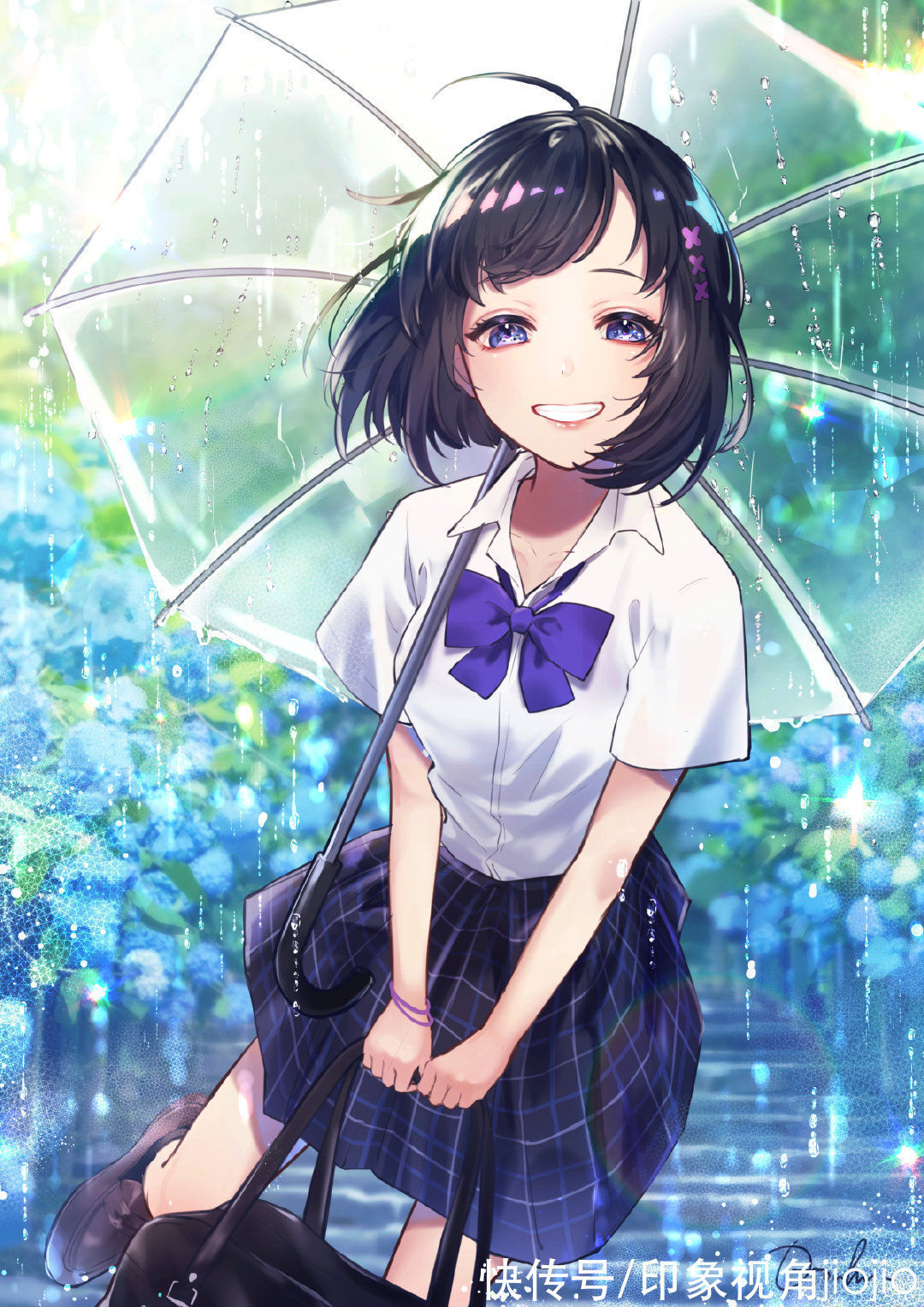 插画作品$甜美风十足的漂亮少女插画,配色梦幻华丽