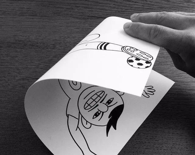 插画#一张纸玩起了3D游戏,网友评论只有无聊又有才的人才能做到