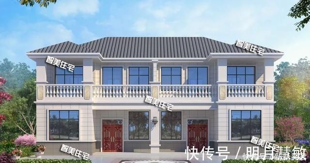 美观性|造价经济的两层双拼别墅,美观实用为基本条件,每栋约35万建