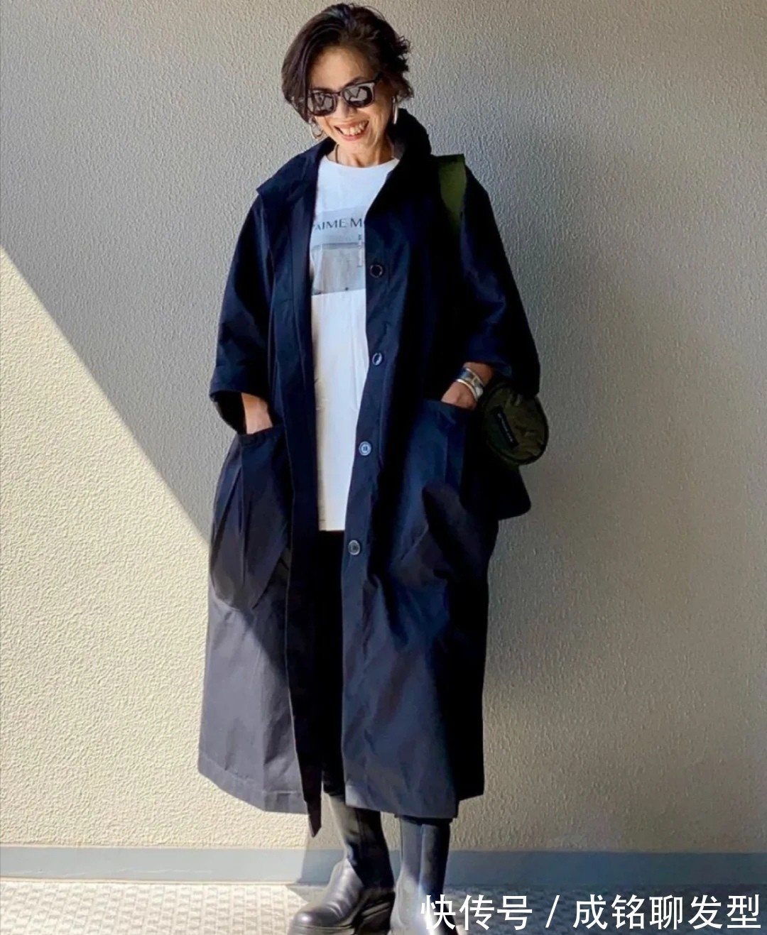 穿搭|58岁的日本阿姨真会穿衣,不扮嫩不耍酷不露脚踝,自然真实又舒服