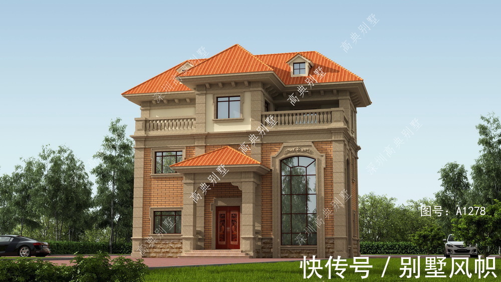 外观设计|双阳台欧式别墅，外观设计得很精致，户型美观大方。