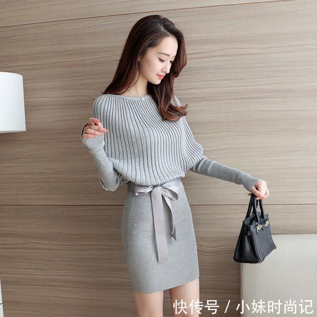 针织裙 女人最适合穿中长款毛衣裙,既显时尚又保暖