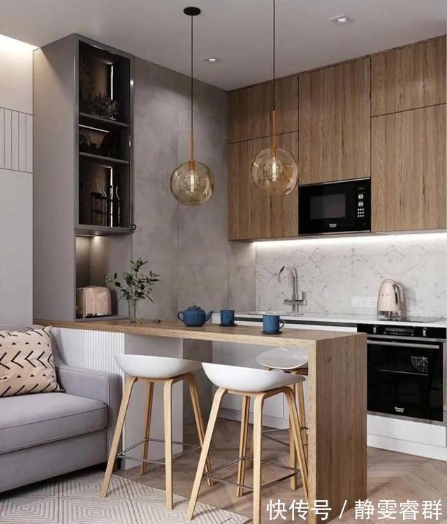 吧台|他家隔断不挡路还好看!35种拯救客厅、厨房的方法,一步到位