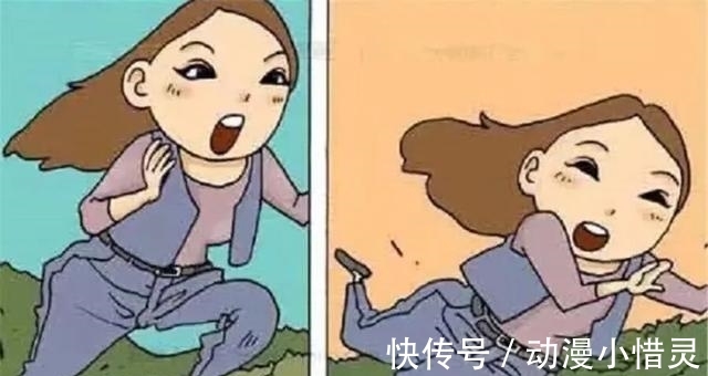 |搞笑漫画:小情侣在山上尽情奔跑,女孩跌倒后再也起不来了!