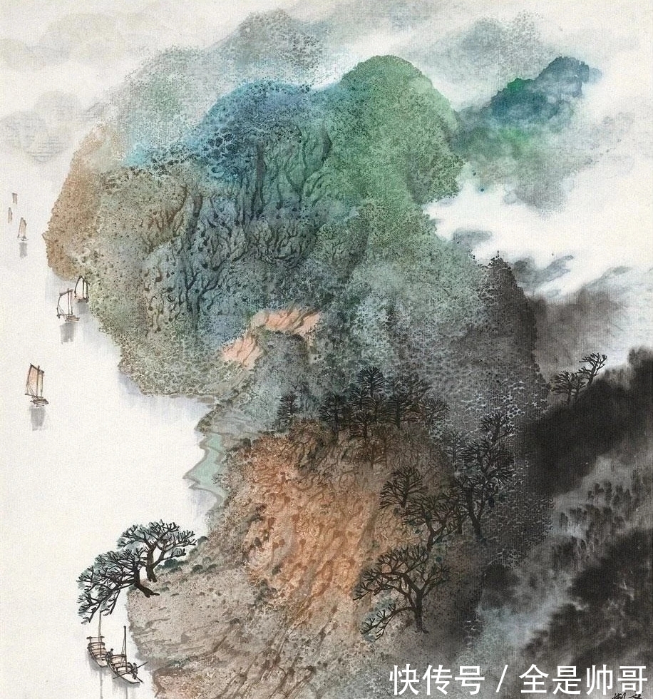 山水画#中国画以“意”为本,以“色”为论品第!文治画敢当上品!