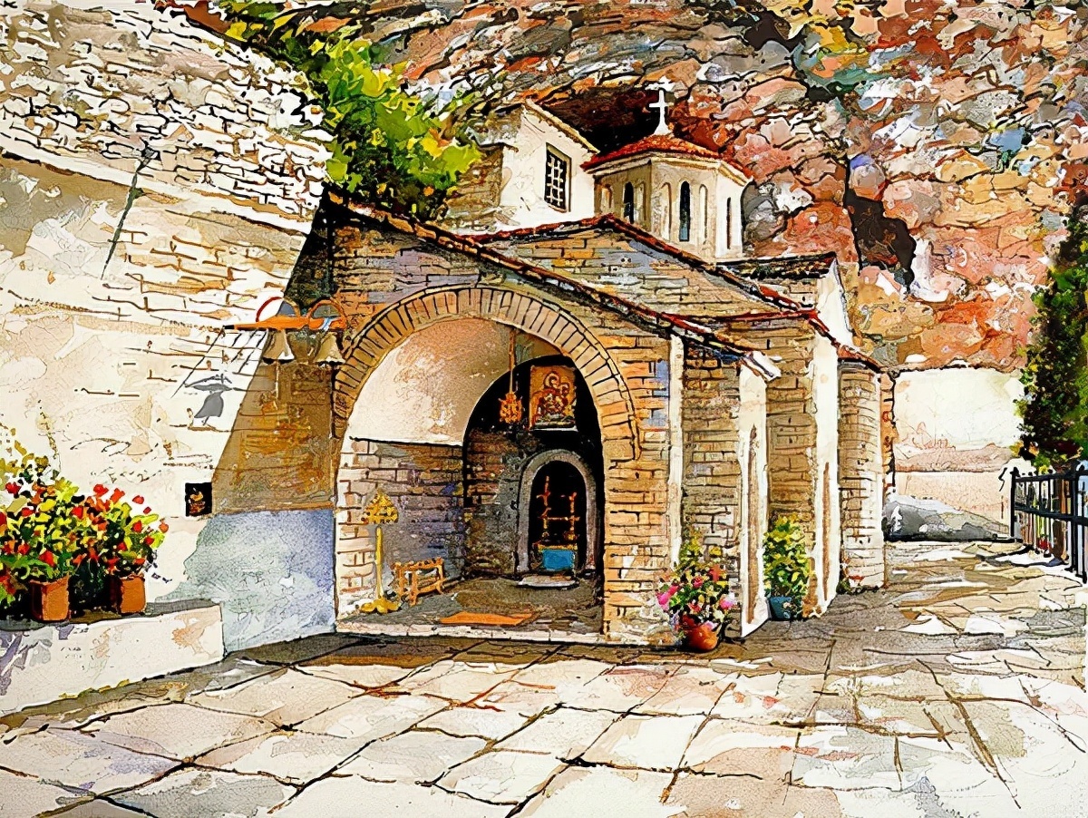 麦迪逊$希腊艺术家Pantelis Zografos,用水彩笔描绘希腊爱琴海美丽海岸风光