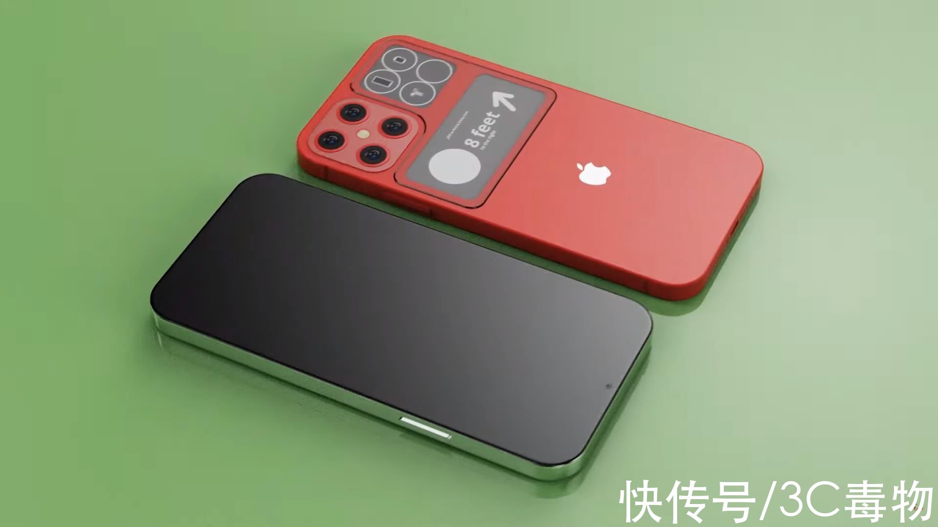 渲染图|iPhone14渲染图：双副屏+浴霸4镜头，打孔屏和屏下指纹将果粉征服