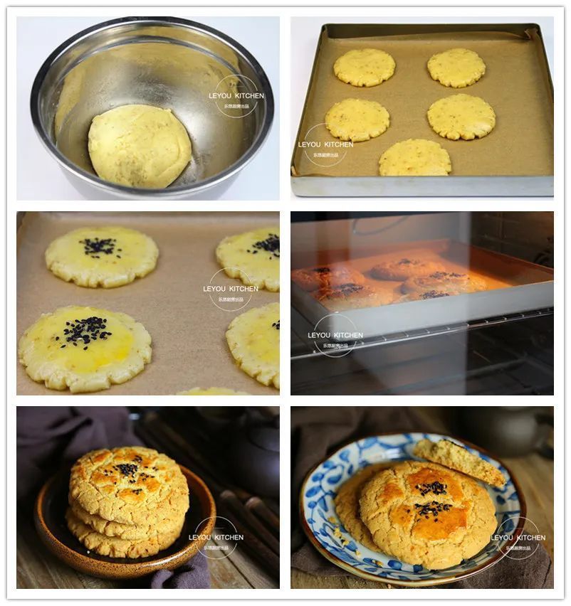 4款酥饼，一捏就碎，入口即化，揉好面团就能做，看看就会