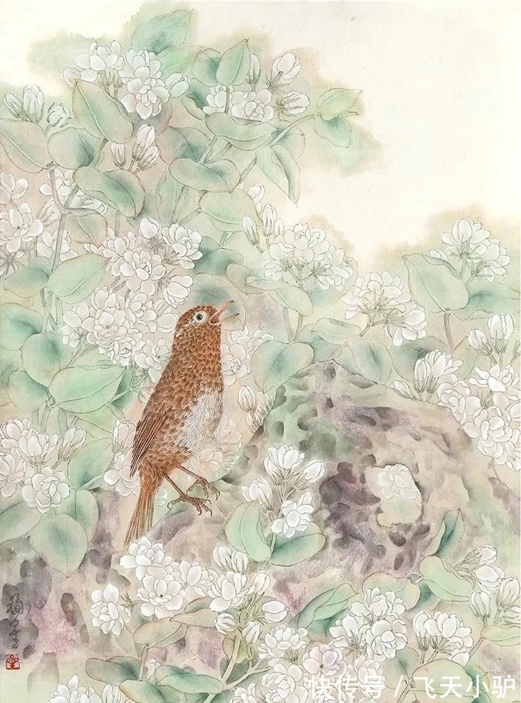 写意花鸟画$他从当代水墨回归传统花鸟画,情境夺人!