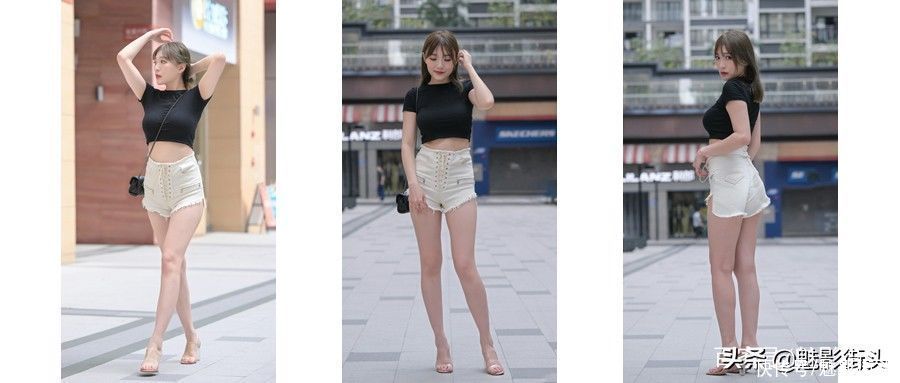黑白配色|炎夏逛街穿什么？基础款T恤+短裤+黑白配，清凉舒适显身材