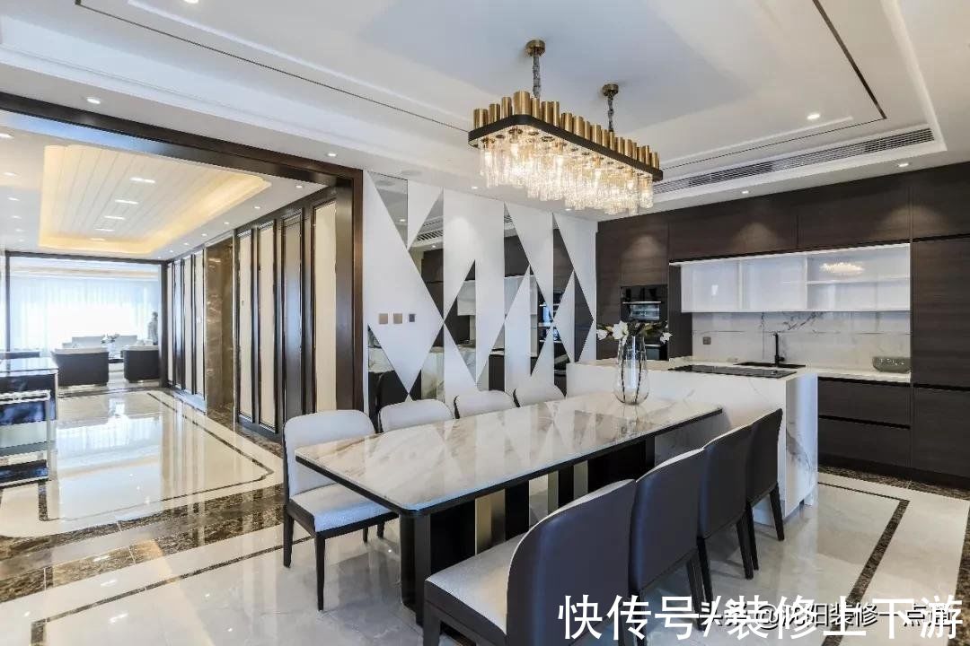 理石|227平现代轻奢装修实景图