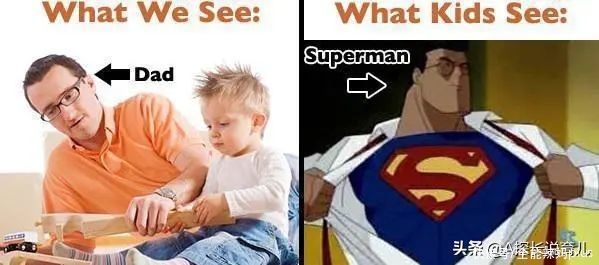 自行车|孩子VS爸妈眼中世界的对比图,网友感慨:笑着笑着就哭了