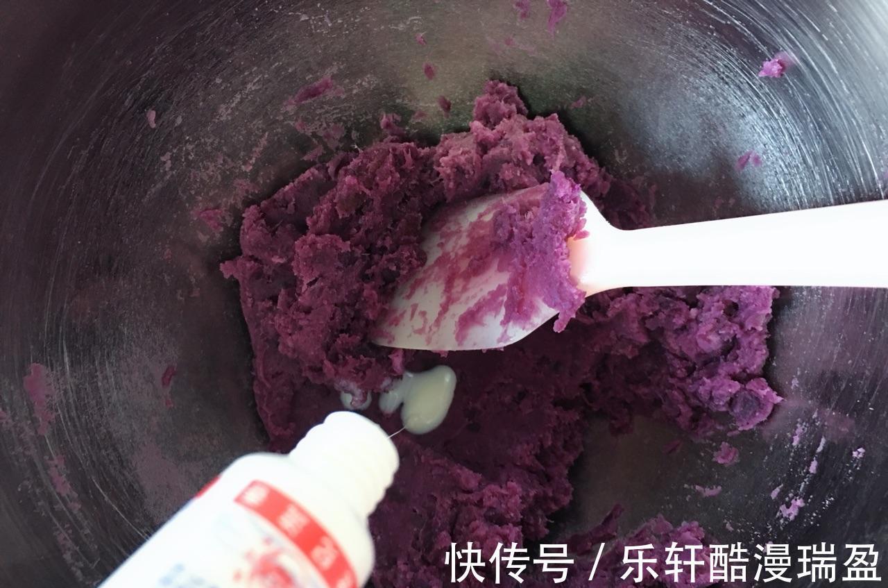 烤箱|家常版紫薯豆沙糯米饼,香糯可口,制作简单