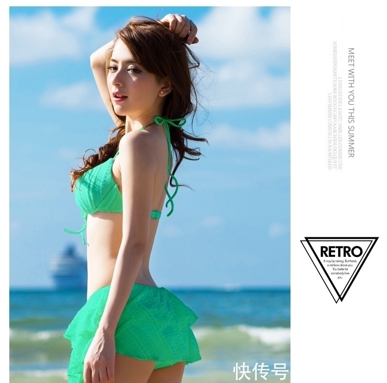 布料|海边度假泳衣美女,体现的肤白貌美,好看迷人尽显女人魅力