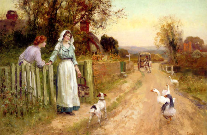 耶德金!诗情画意的田园生活,英国印象派画家耶德金的唯美油画