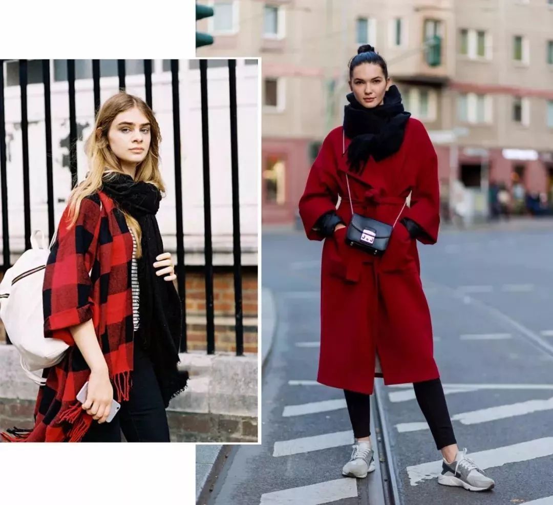 黑色 围巾别再绕脖子系啦,今年最流行的系法是这种!保暖又时髦!