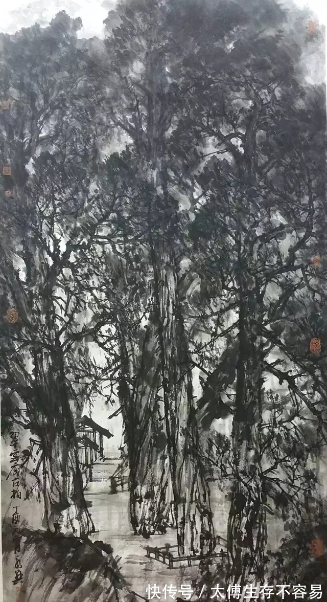 岭南!广州美院|陈水兴画山水,有七月流火的印象