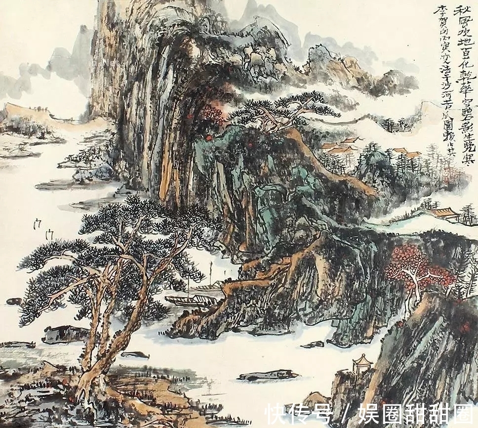 西画@中国画的笔墨，西画的平面与色彩｜打通中西，赖少其山水画