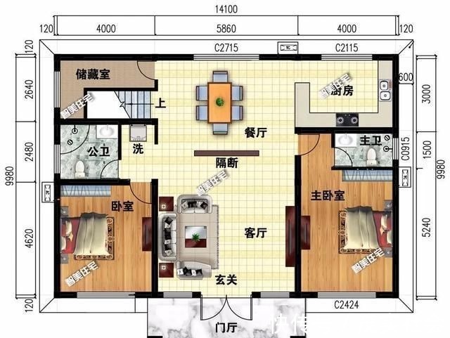 采光|23万建一栋农村两层别墅,5个卧室都朝南,采光好生活质量高