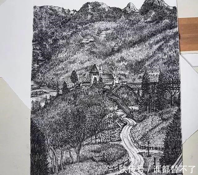 针管$全球最抠女画家，用一支2元针管笔惊艳世界，连英国皇室都惊叹