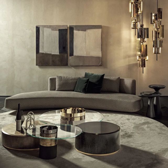 黄铜|绝了绝了!有一个这样的茶几,还会怕客厅丑?