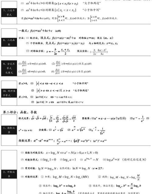 高中数学：公式+概念汇总，清晰明了！收藏！